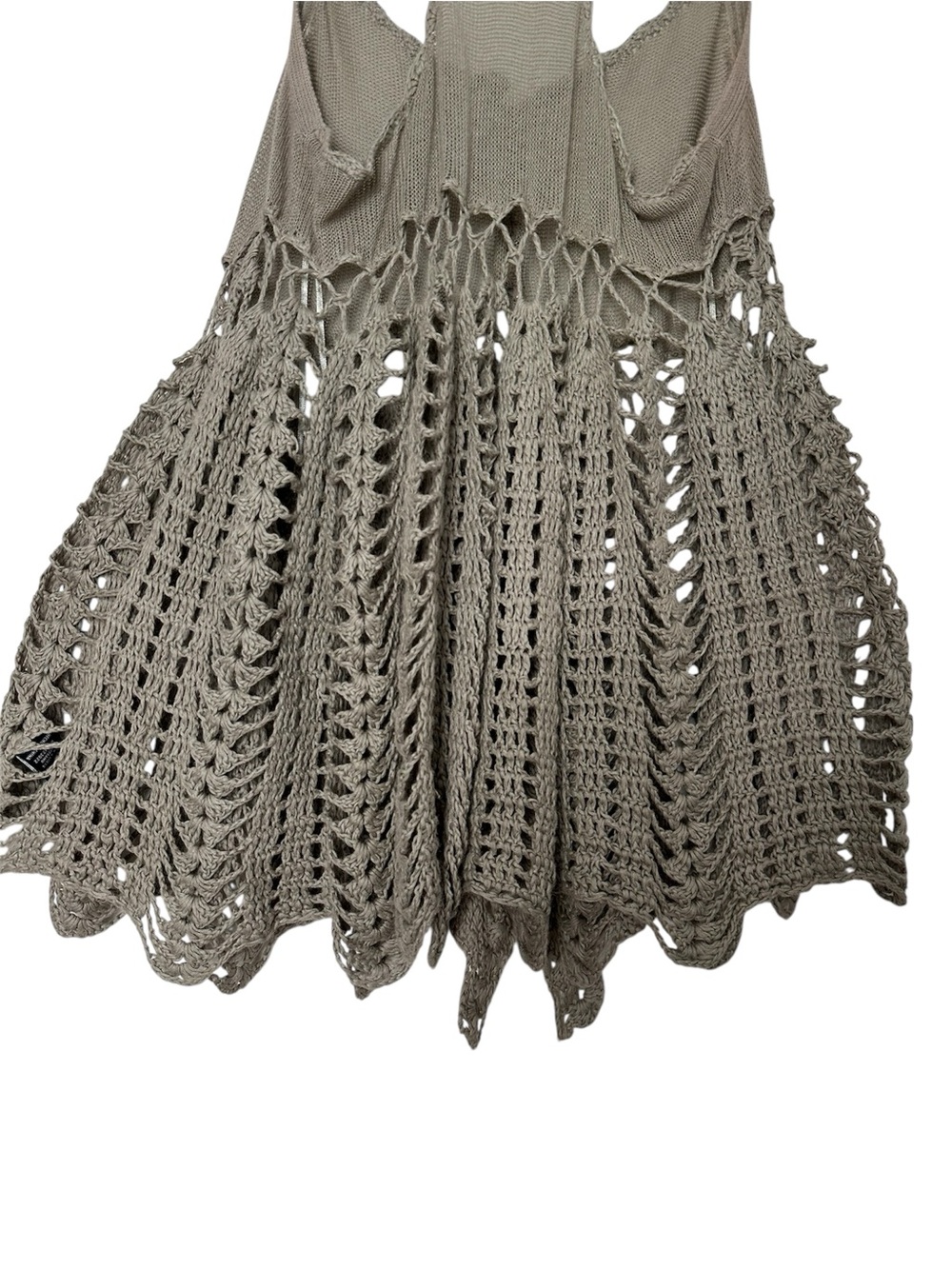 Boho Goblincore Crochet Babydoll Tank Top Y2K Forestcore Earthy Hobbit Coastal - Picture 10 of 14